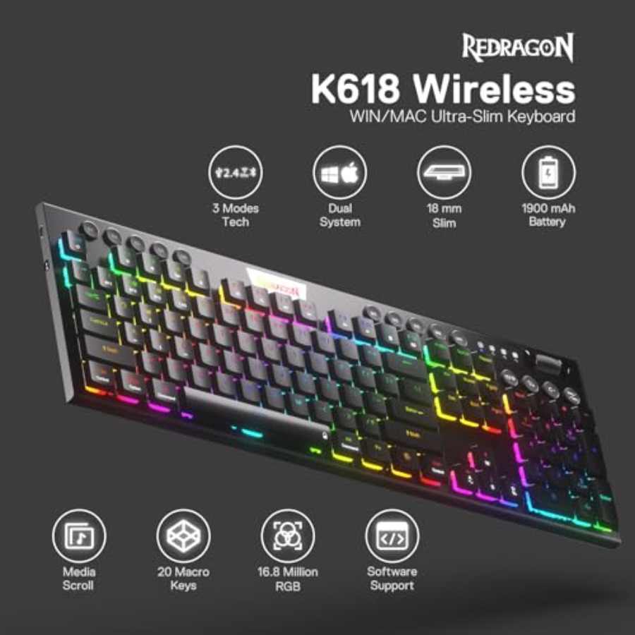 PRO 3-Mode RGB Mechanical Keyb - Keyboard Gaming Mac recension och pris