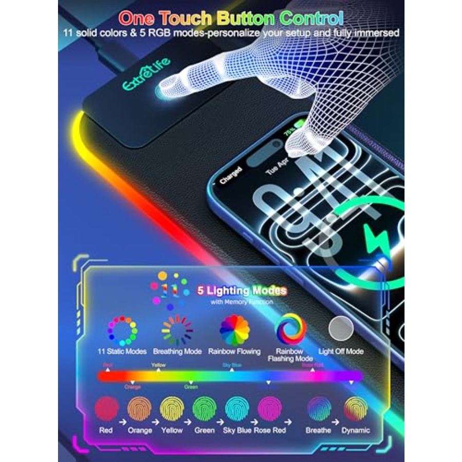 Mouse Pad with 15W Wireless Ch - Gaming Keyboard Number Pad recension och pris