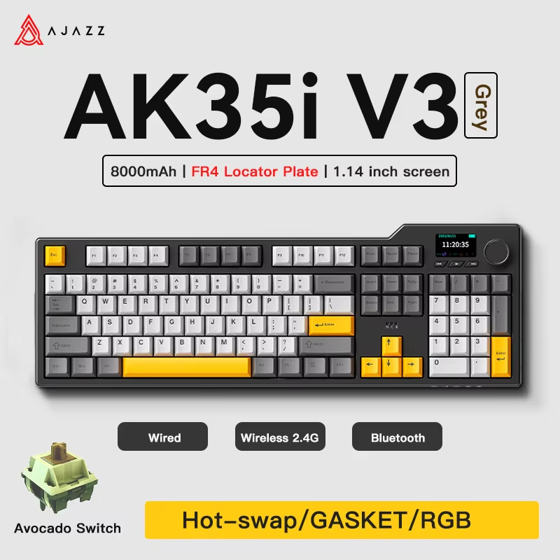 Ajazz AK35I V3/V4 MAX Tri-mode - Keyboard Gaming Mac recension och pris