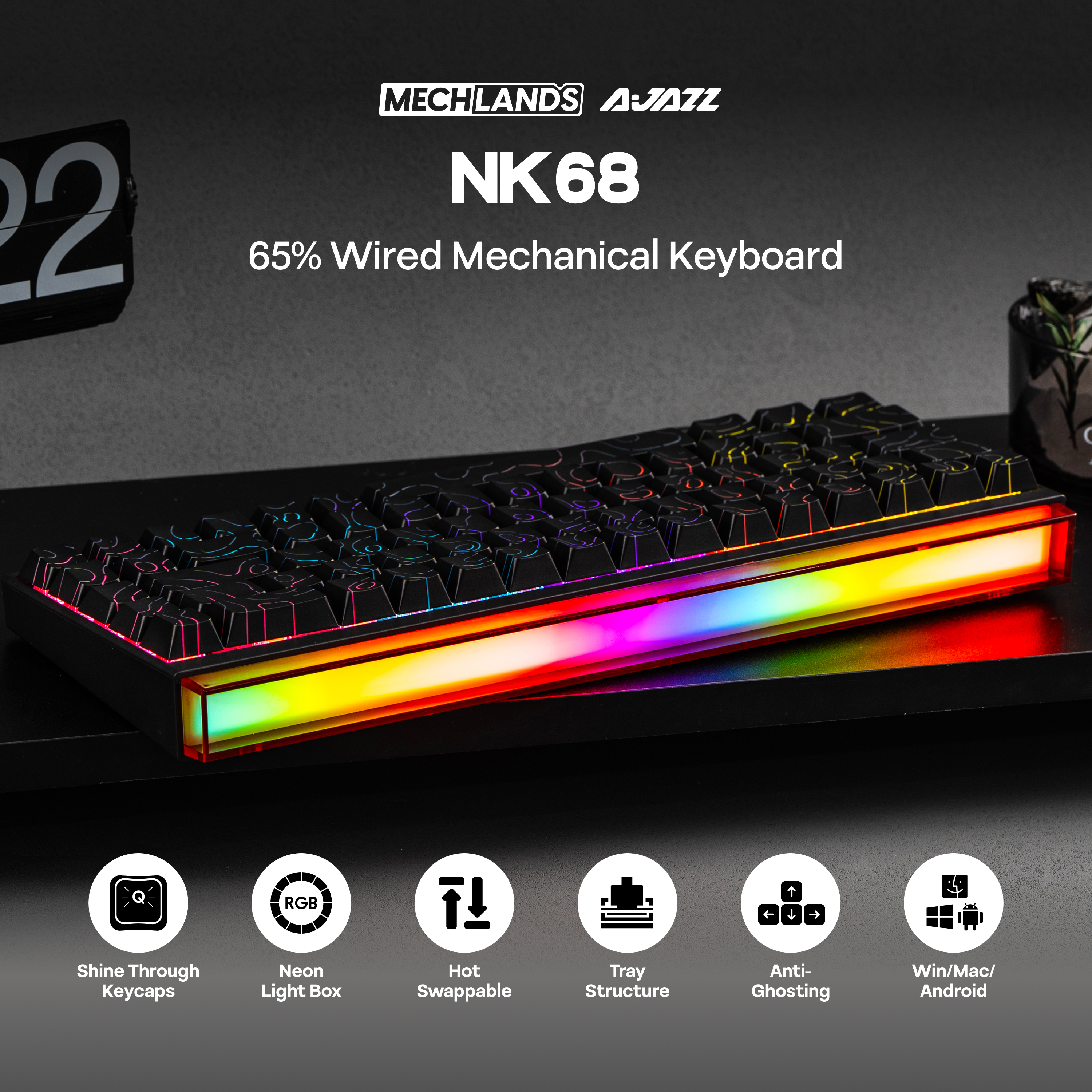 AJAZZ NK68 65% Compact Hot-Swa - Keyboard Gaming Mac recension och pris