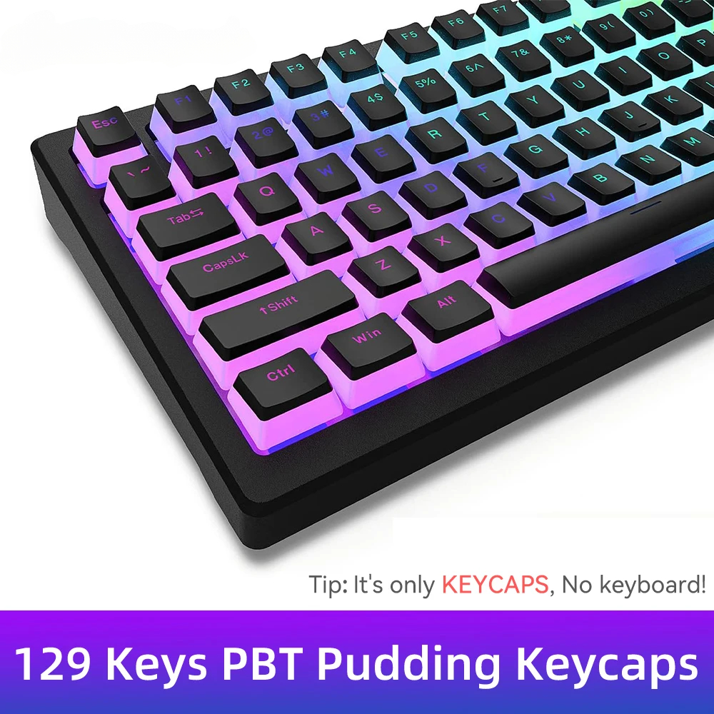 New Pudding PBT Keycaps 129 Ke - Gaming Keyboard Blue Switches recension och pris