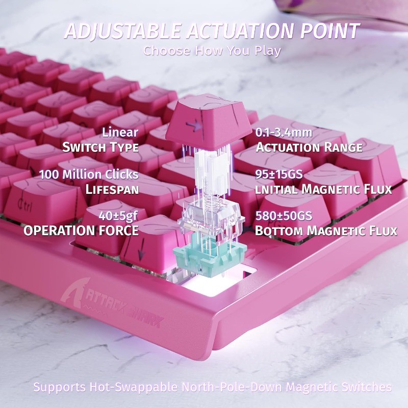 ATTACK SHARK X68 HE 8000Hz Rap - Keyboard Gaming Mac recension och pris