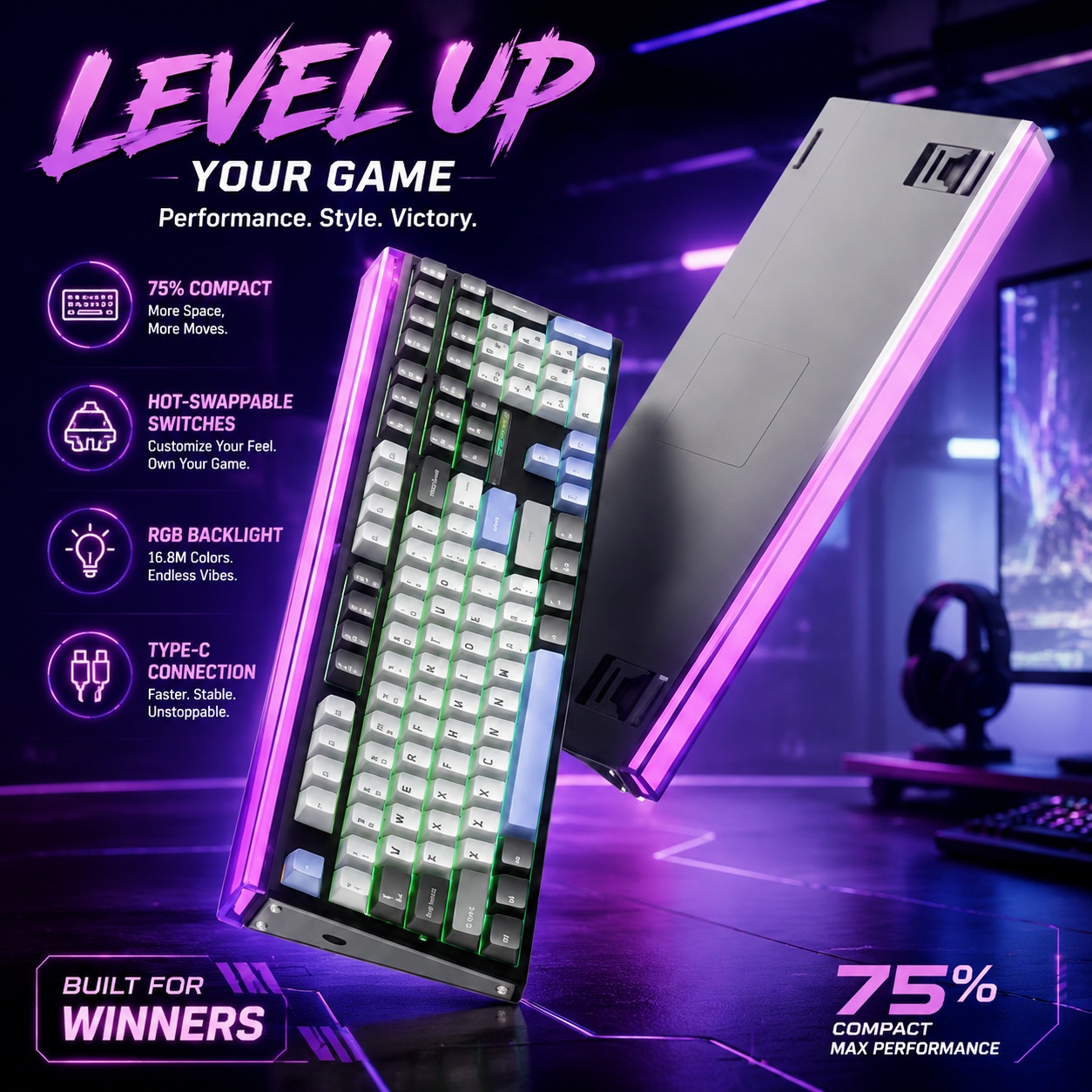 AULA H108 Tri-Mode Mechanical  - Gaming Keyboard Number Pad recension och pris