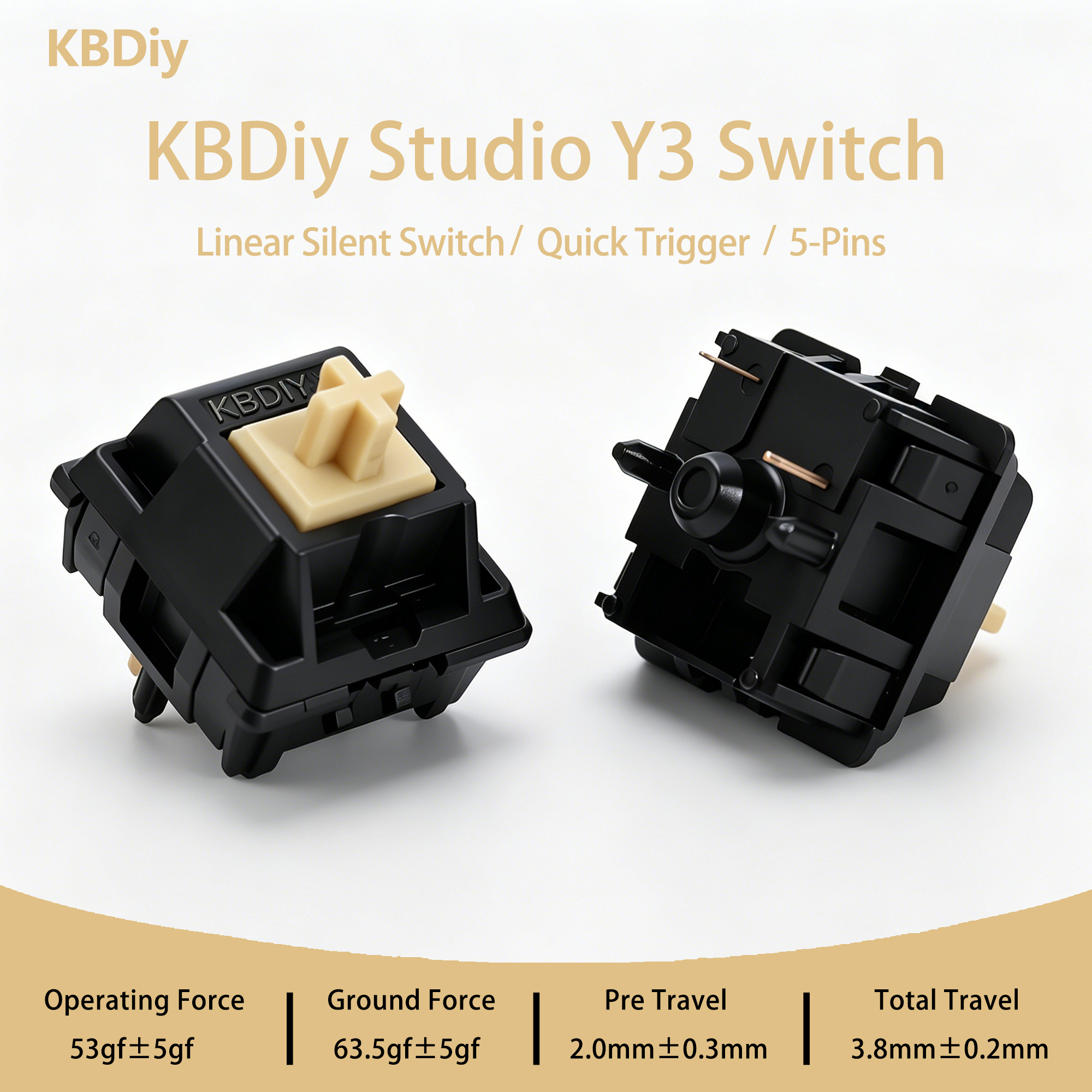 KBDiy Y3 Silent Switch Linear  - Gaming Keyboard Ergo recension och pris