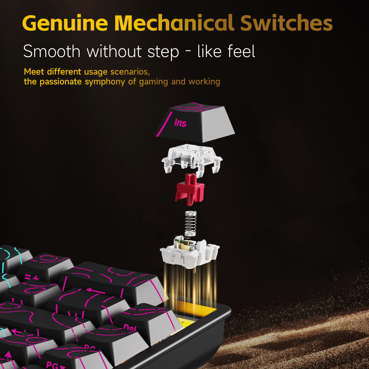 AJAZZ NK68 V2 Wired Mechanical - Gaming Keyboard Half recension och pris