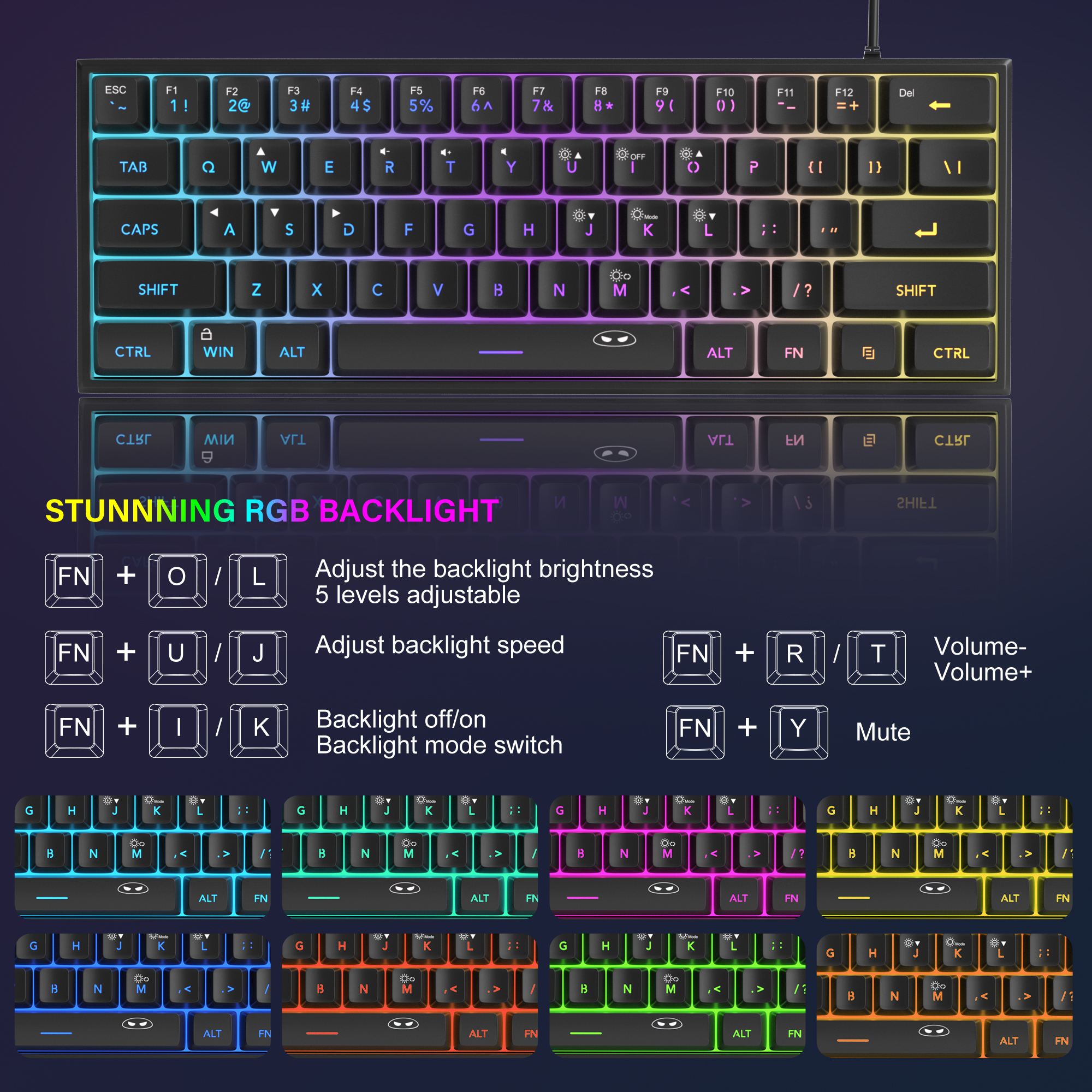 MageGee Mini 60% Gaming Keyboa - Gaming Keyboard 1 Hand recension och pris