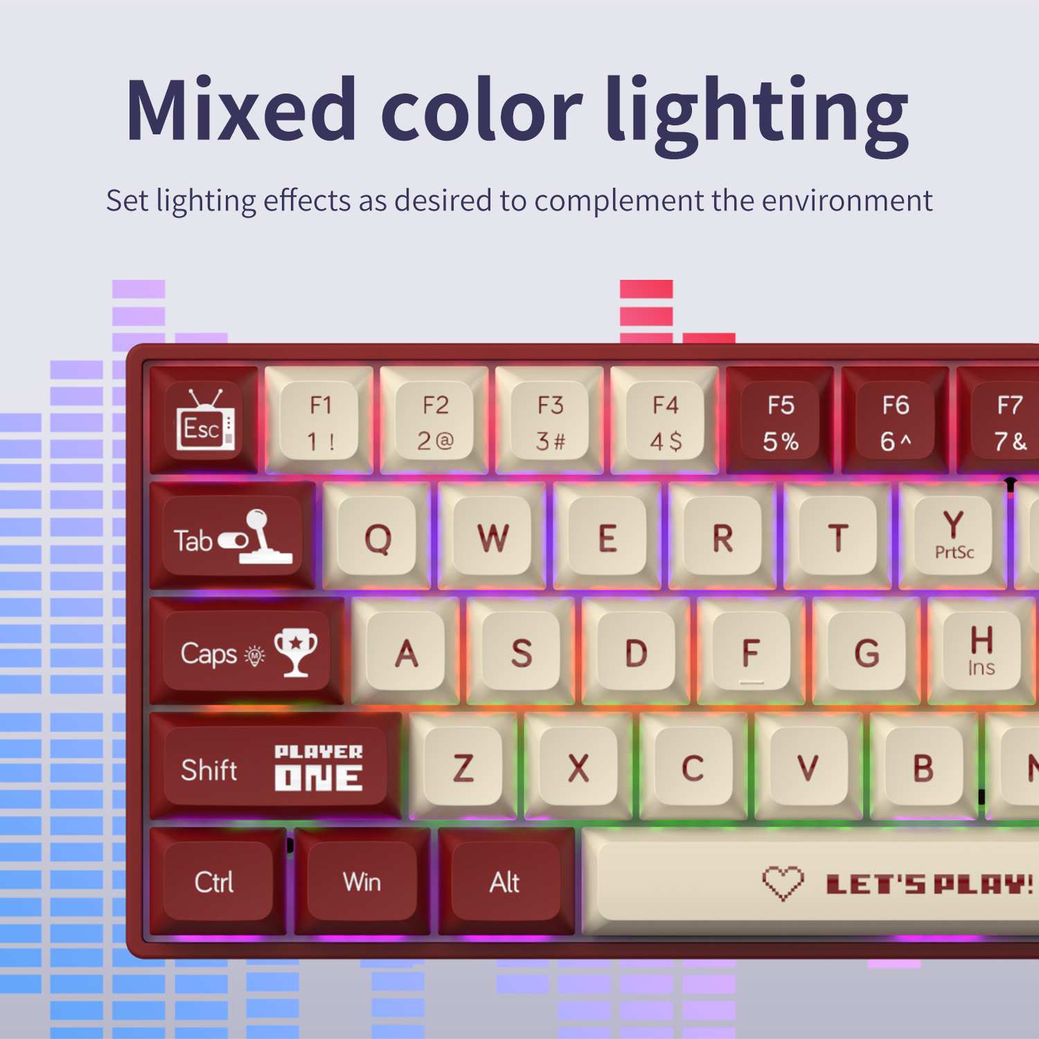 AJAZZ AK680 65% Wired Gaming M - Gaming Keyboard Blue Switches recension och pris