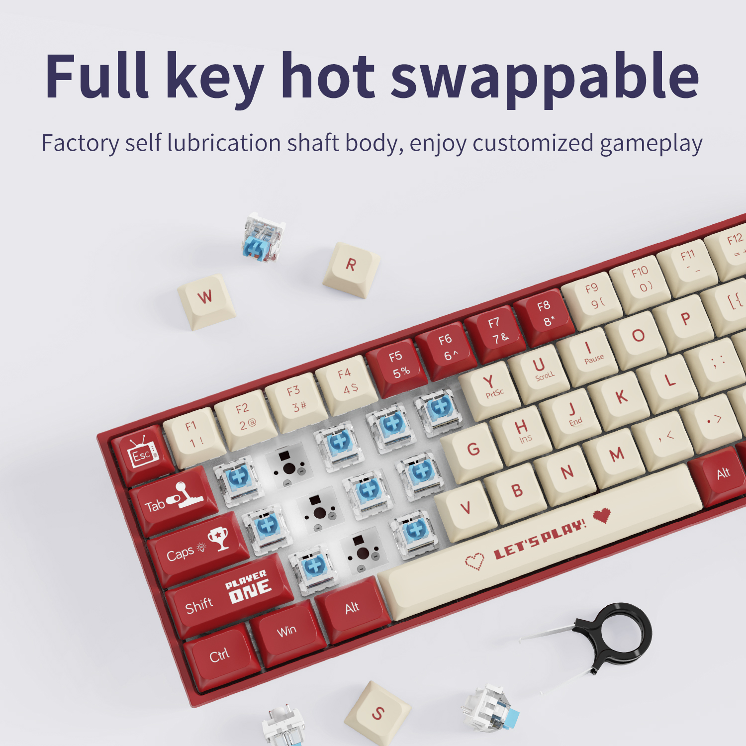 AJAZZ AK680 65% Wired Gaming M - Gaming Keyboard Blue Switches recension och pris