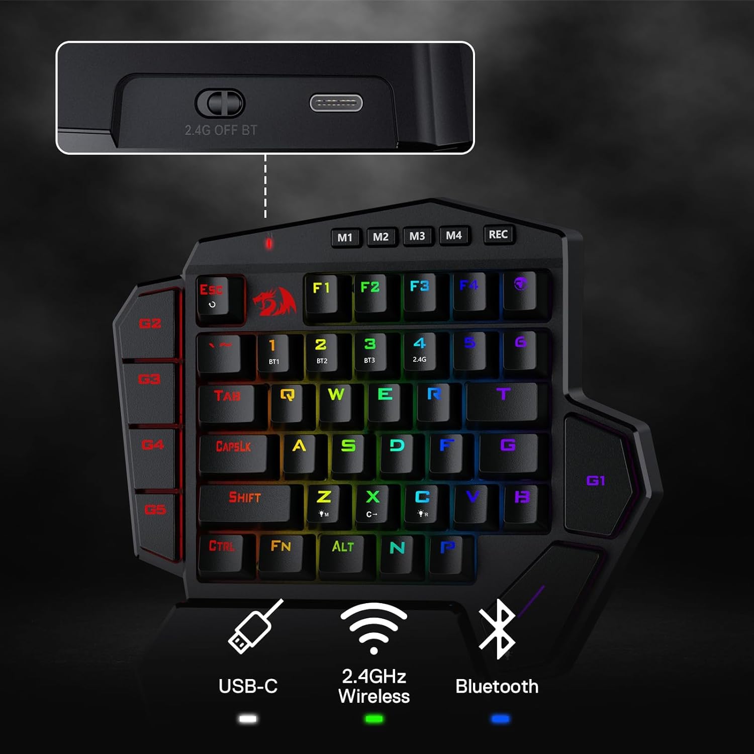 Redragon K585 PRO Wireless One - Gaming Keyboard 1 Hand recension och pris