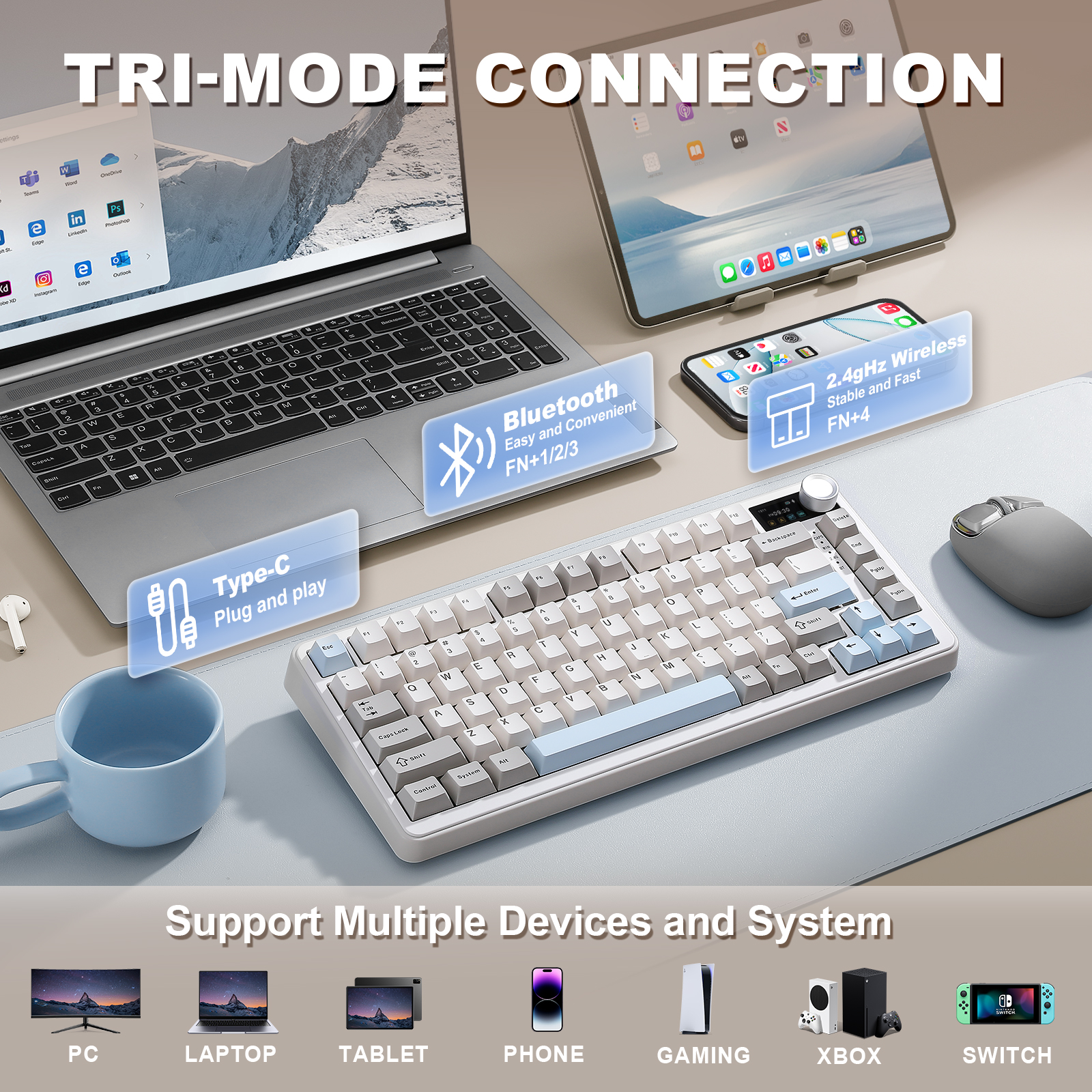 YUNZII B75 PRO MAX Wireless Me - Keyboard Gaming Mac recension och pris