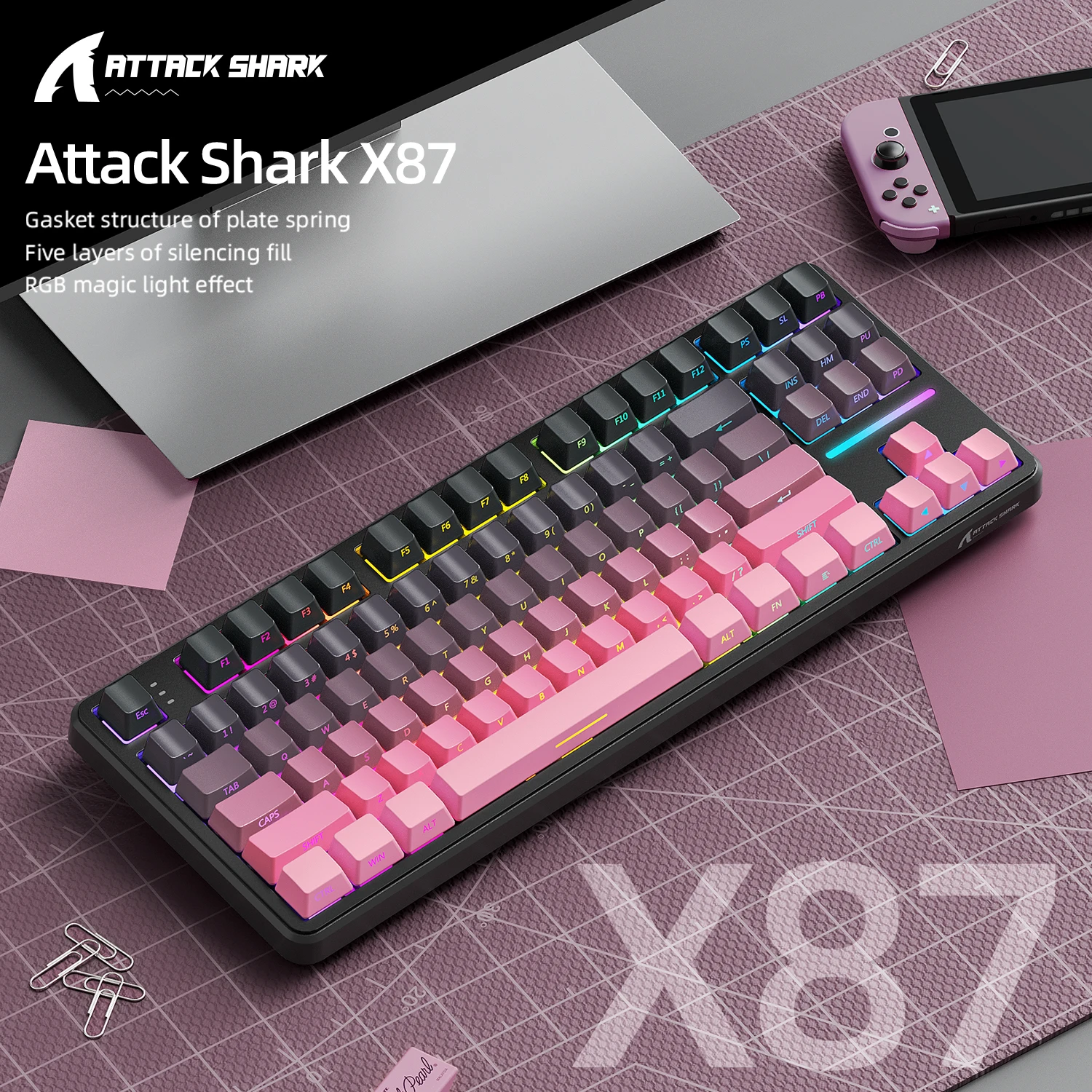Attack Shark X87 Macro Drive G - Gaming Keyboard Bluetooth recension och pris