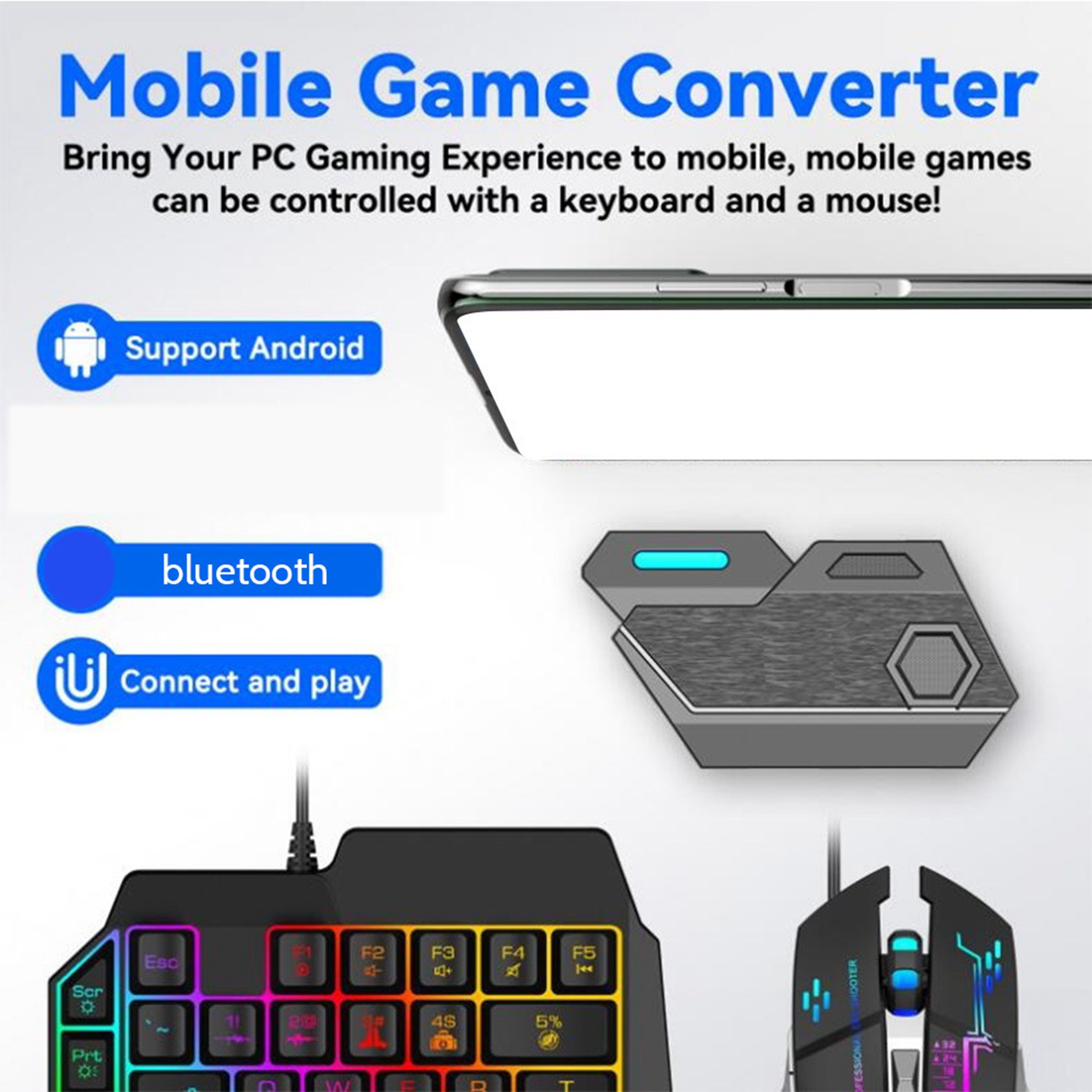 T36C Gamepad Mobile For PUBG C - Gaming Keyboard And Mouse Converter For Mobile recension och pris