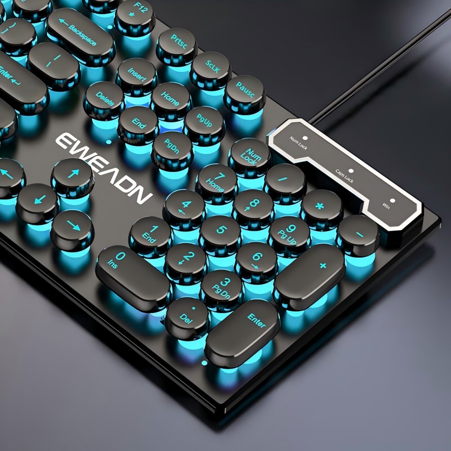 EWEADN Typewriter Gaming Keybo - Gaming Keyboard Blue Switches recension och pris