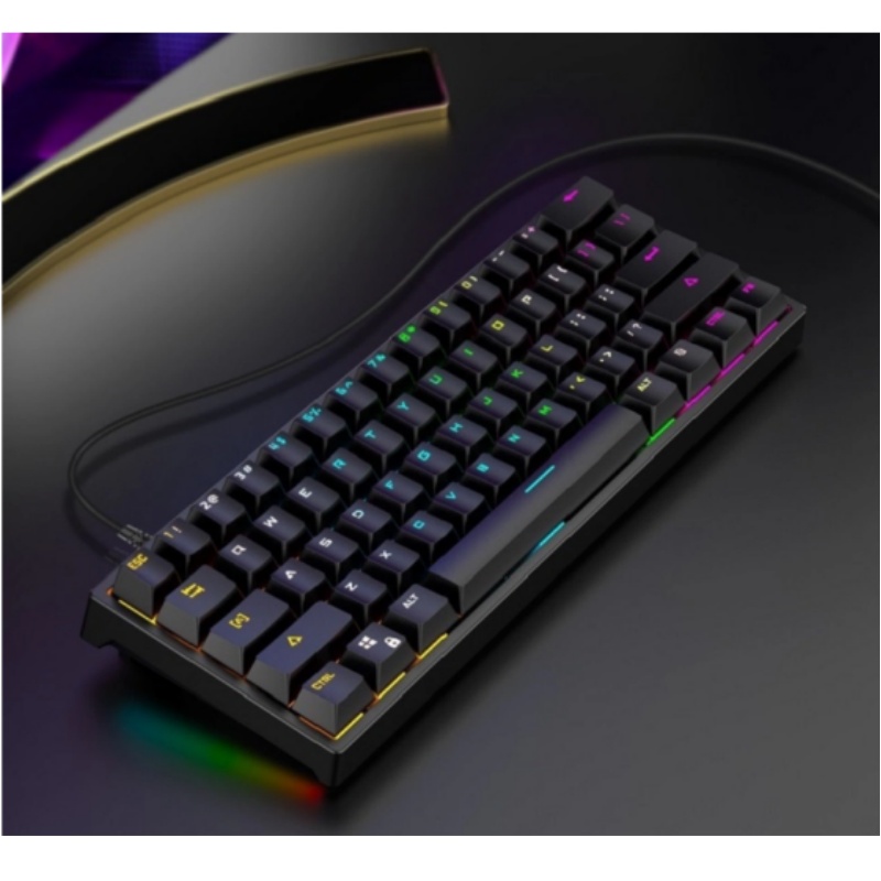 BAJEAL K101 Wired 61-Key Mecha - Gaming Keyboard Blue Switches recension och pris