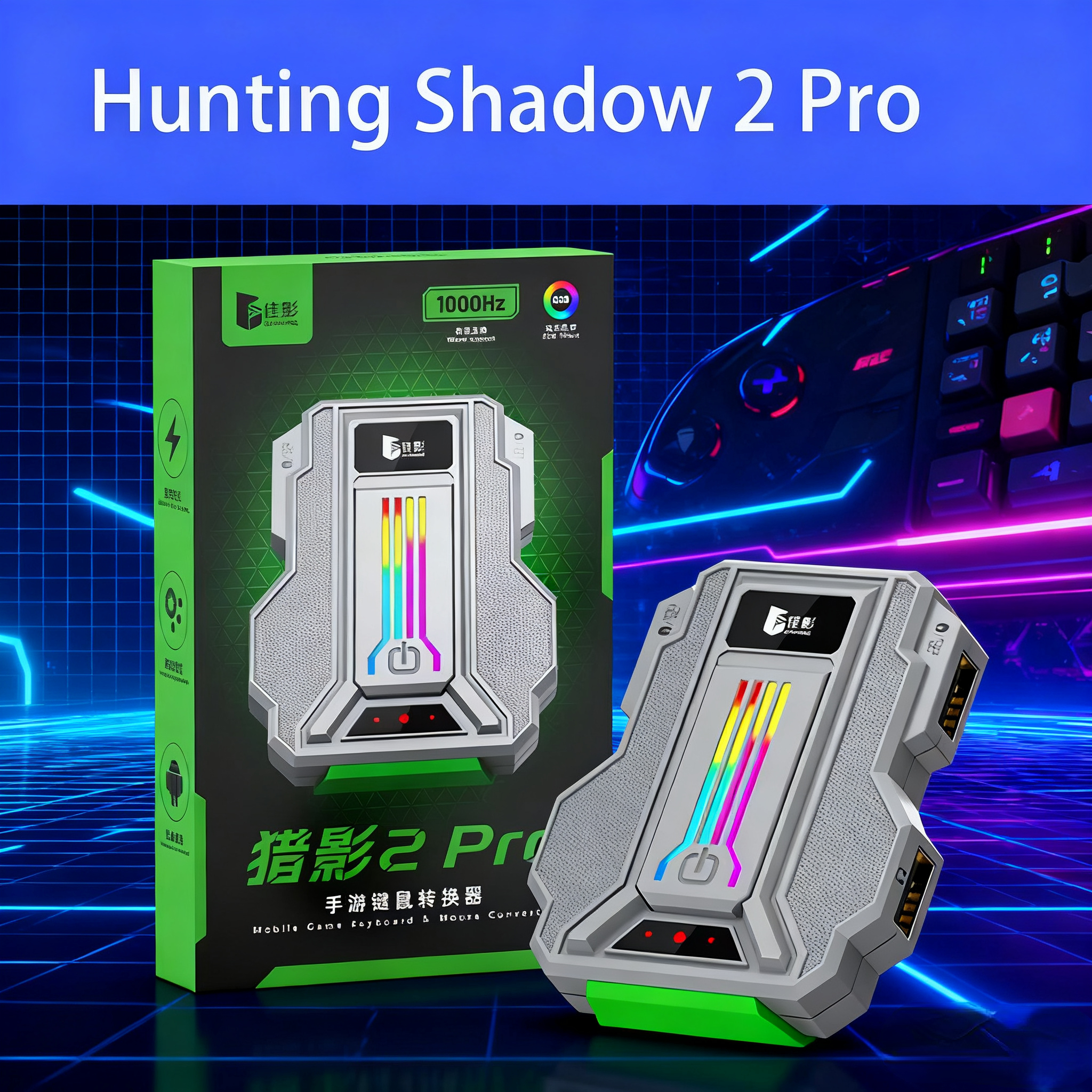 1000HZ Gamwing Hunting 2/2pro  - Gaming Keyboard And Mouse Converter For Mobile recension och pris