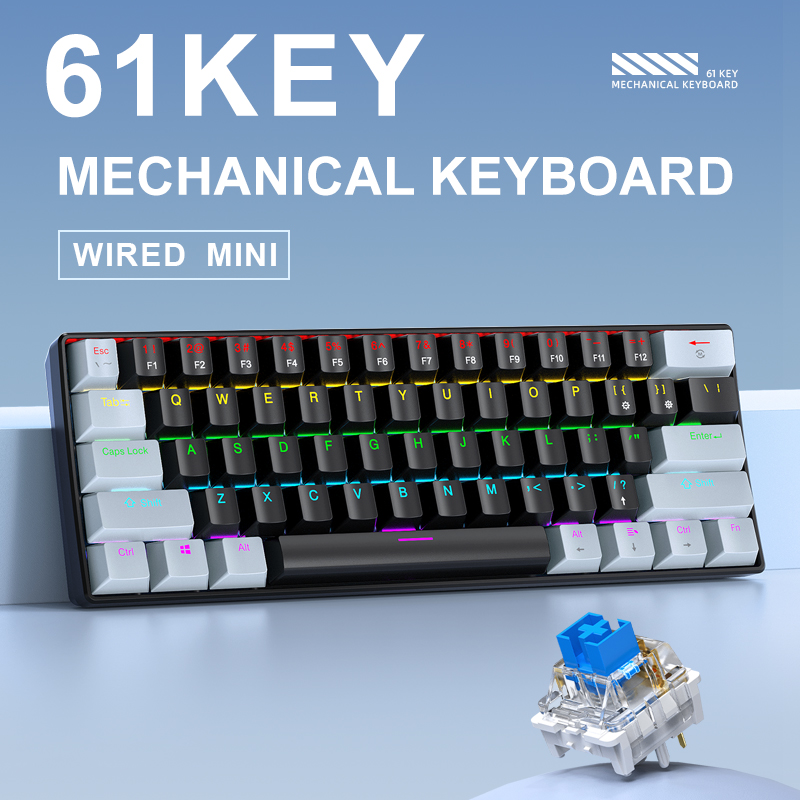 APAYADO K61 Mini Gaming Keyboa - Gaming Keyboard Blue Switches recension och pris
