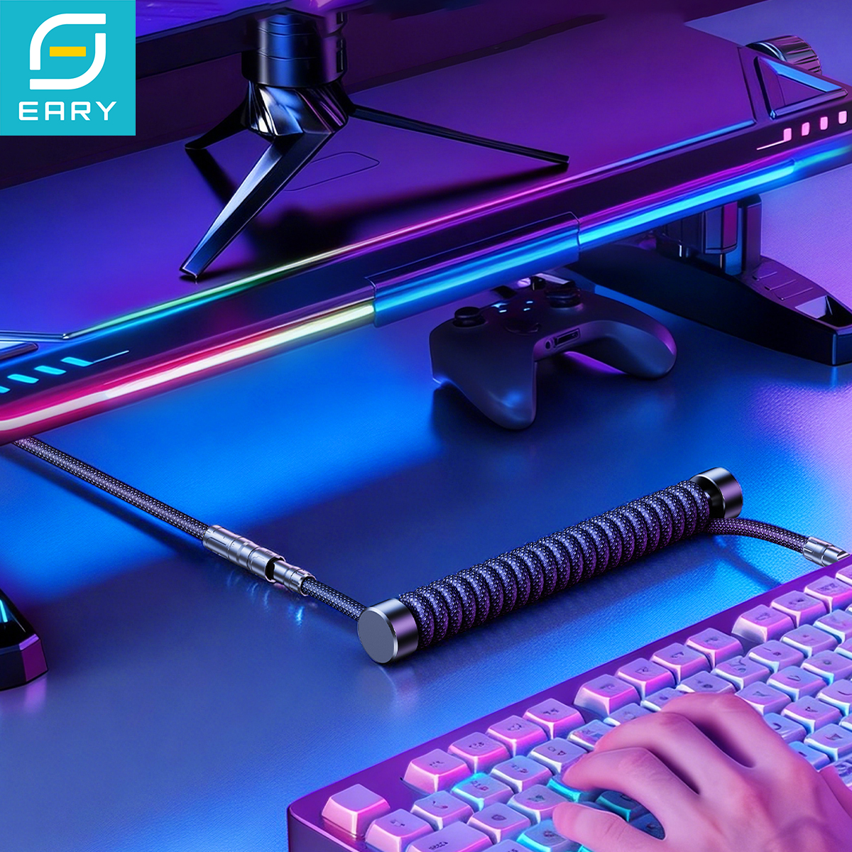 Eary 1.2m Coiled Keyboard Cabl - Gaming Keyboard Ergo recension och pris