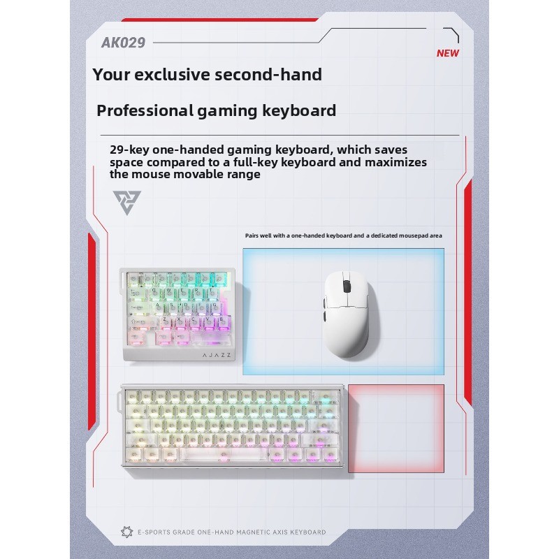 Ajazz AK029 Magnetic Switch Me - Gaming Keyboard Half recension och pris