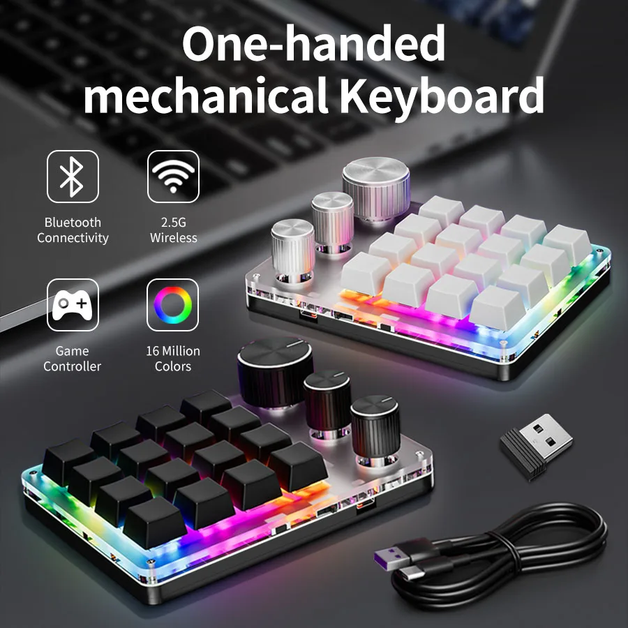 2.4G Customize Bluetooth 3 Mod - Gaming Keyboard 1 Hand recension och pris