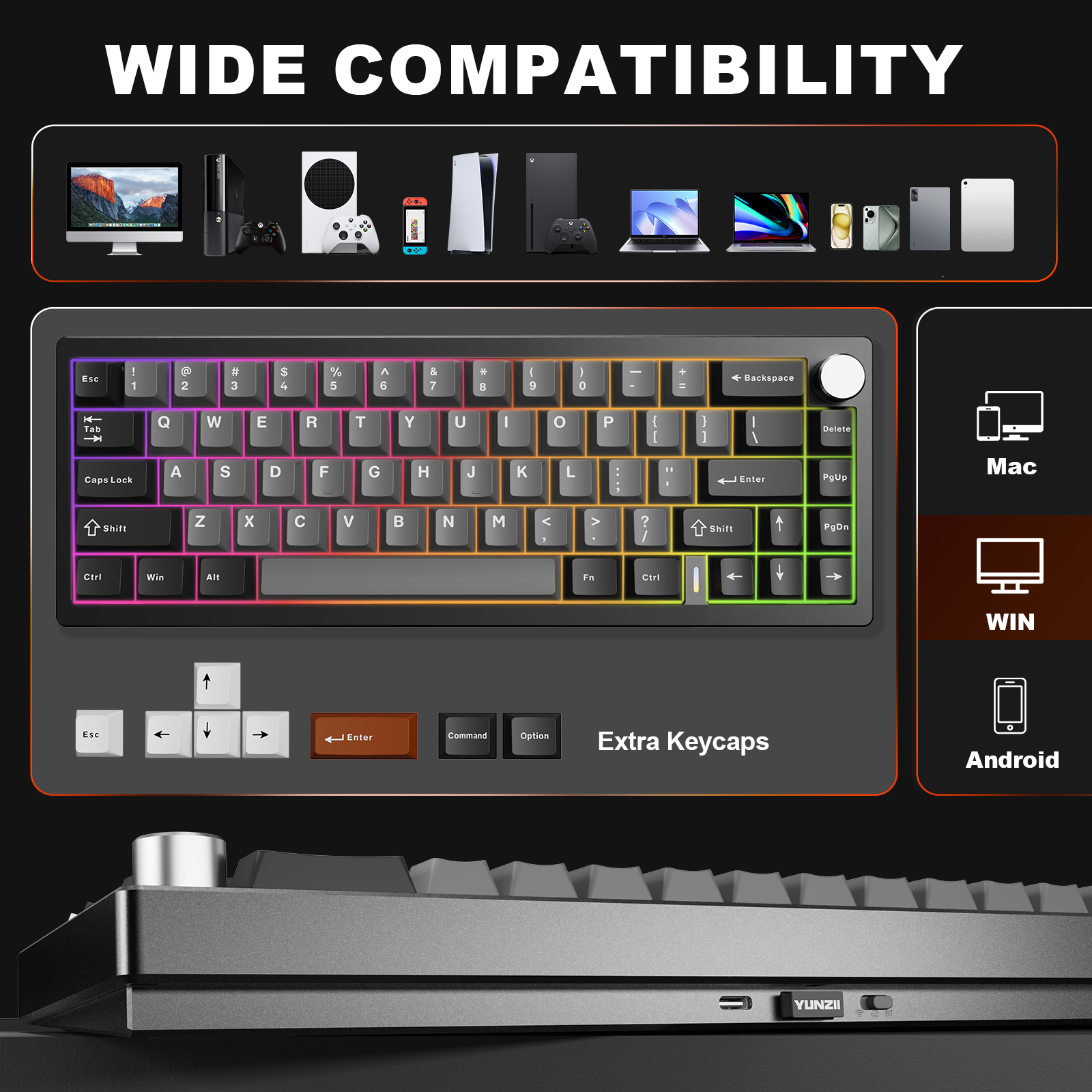 YUNZII AL68 Black QMK/VIA Mech - Gaming Keyboard Mobile recension och pris