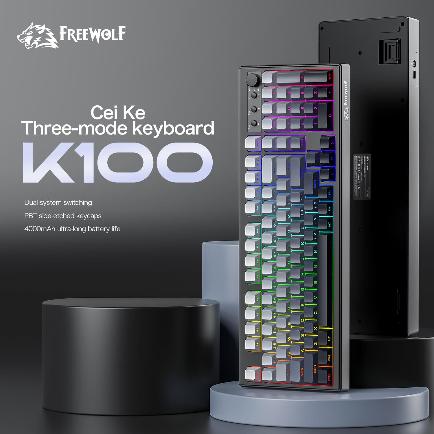 FREEWOLF k100 three-mode silen - Keyboard Gaming Mac recension och pris