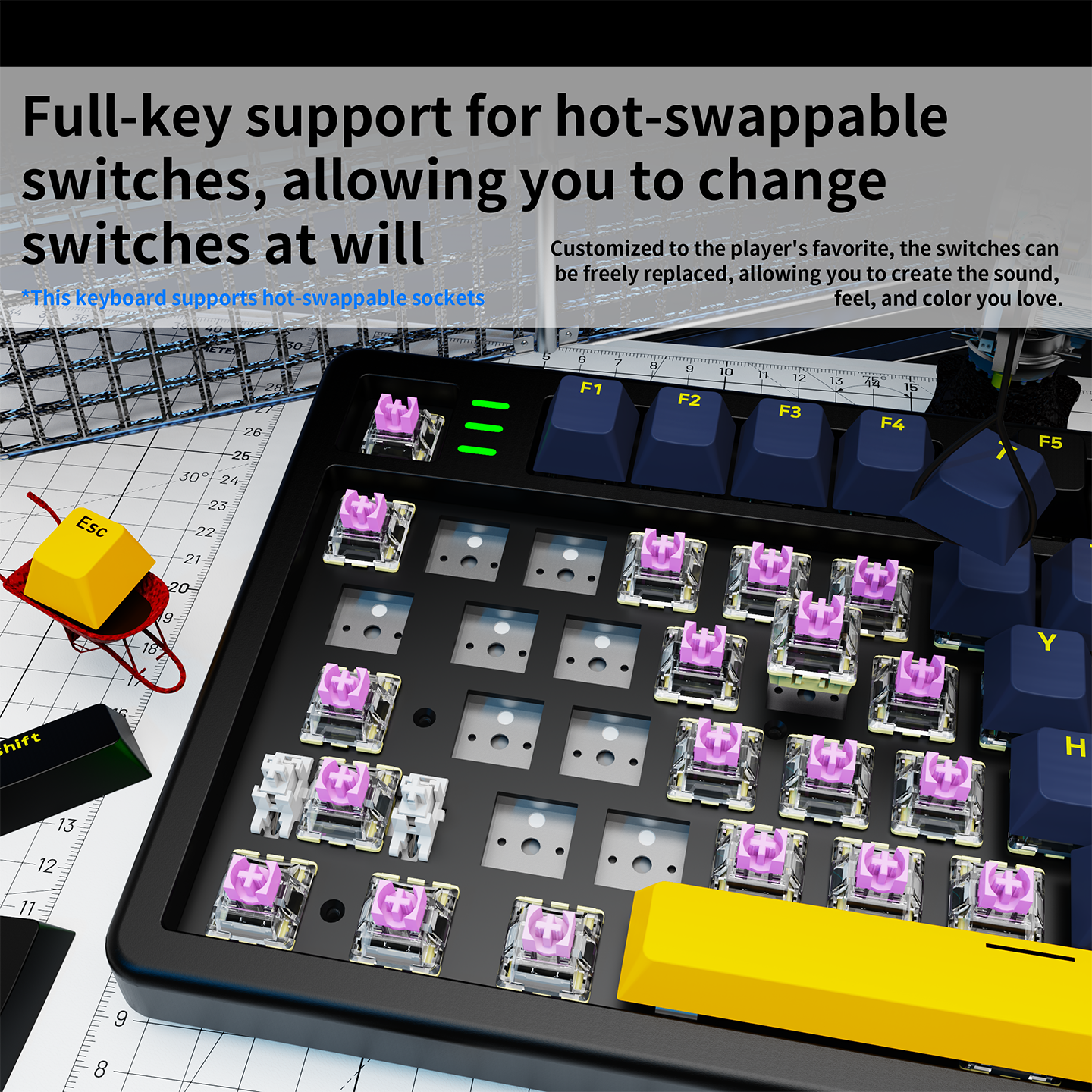 LDON LX106 Wireless Mechanical - Gaming Keyboard Blue Switches recension och pris