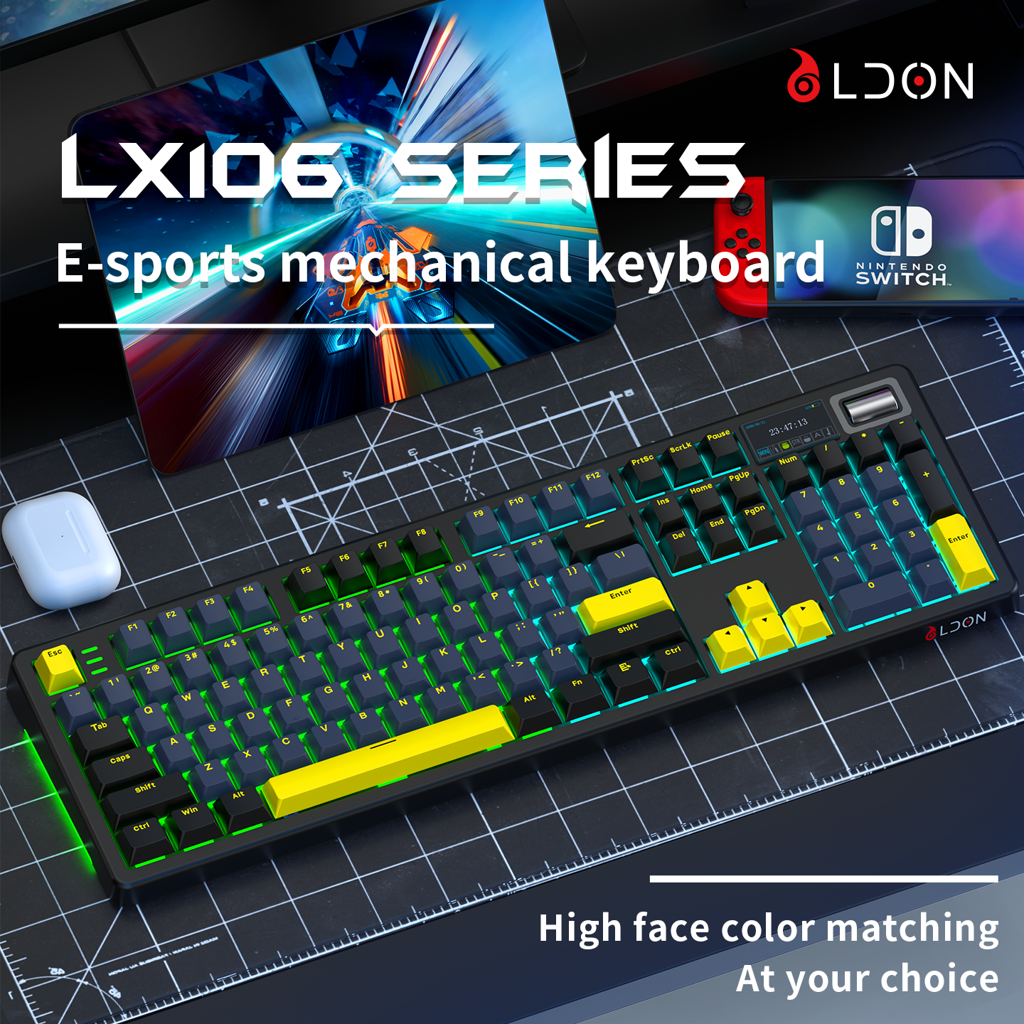 LDON LX106 Wireless Mechanical - Gaming Keyboard Blue Switches recension och pris