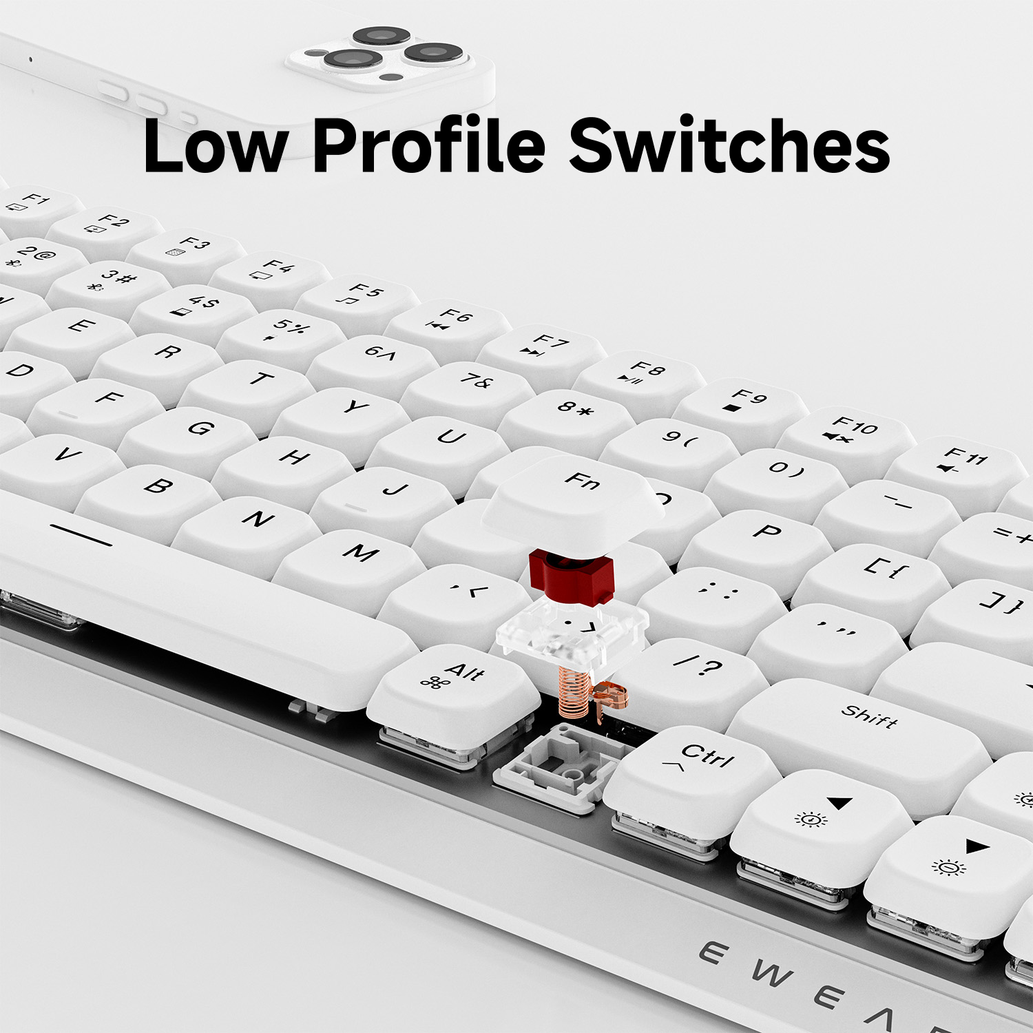 EWEADN 84 Keys Tri-Mode Low Pr - Gaming Keyboard Ergo recension och pris