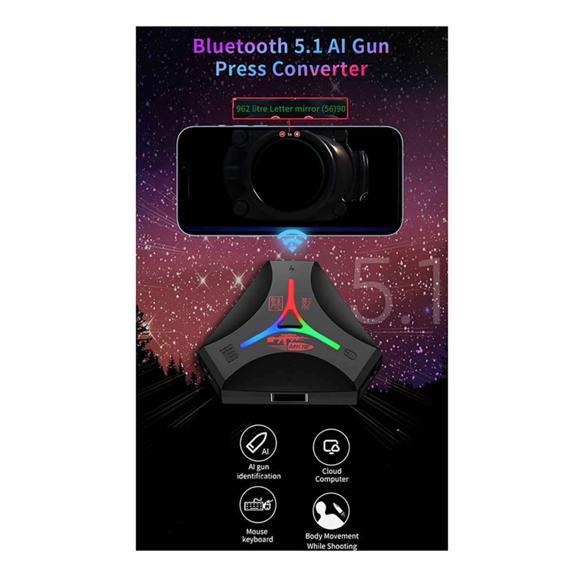 MK12 Plug and Paly Gamepad PUB - Gaming Keyboard And Mouse Converter For Mobile recension och pris