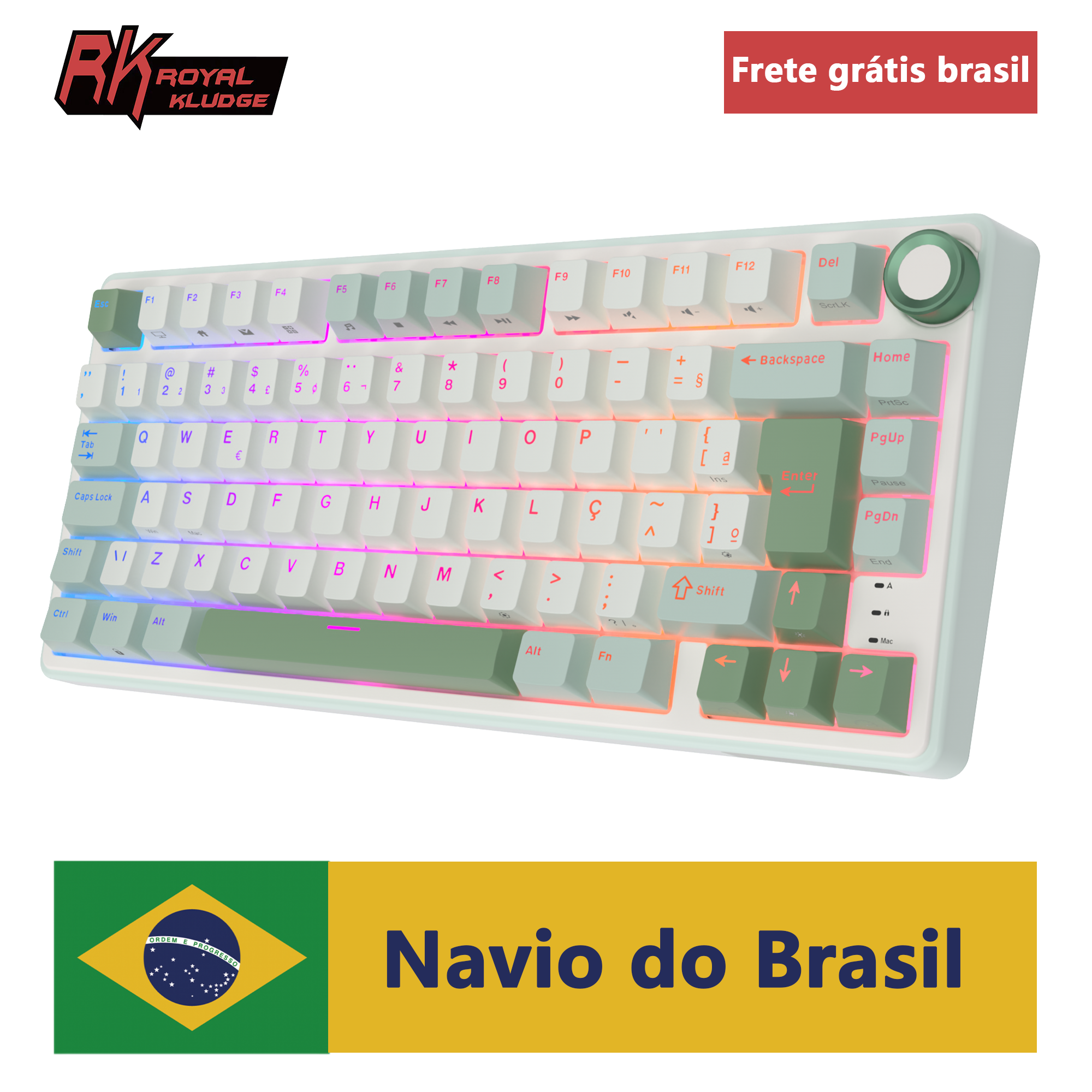 Royal Kludge RK R75 Brazilian  - Gaming Keyboard Mobile recension och pris