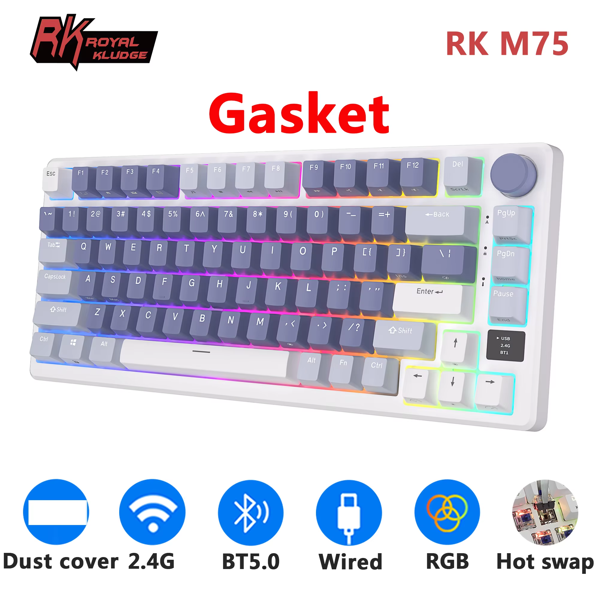 RK ROYAL KLUDGE M75 2.4G Wirel - Gaming Keyboard Mobile recension och pris