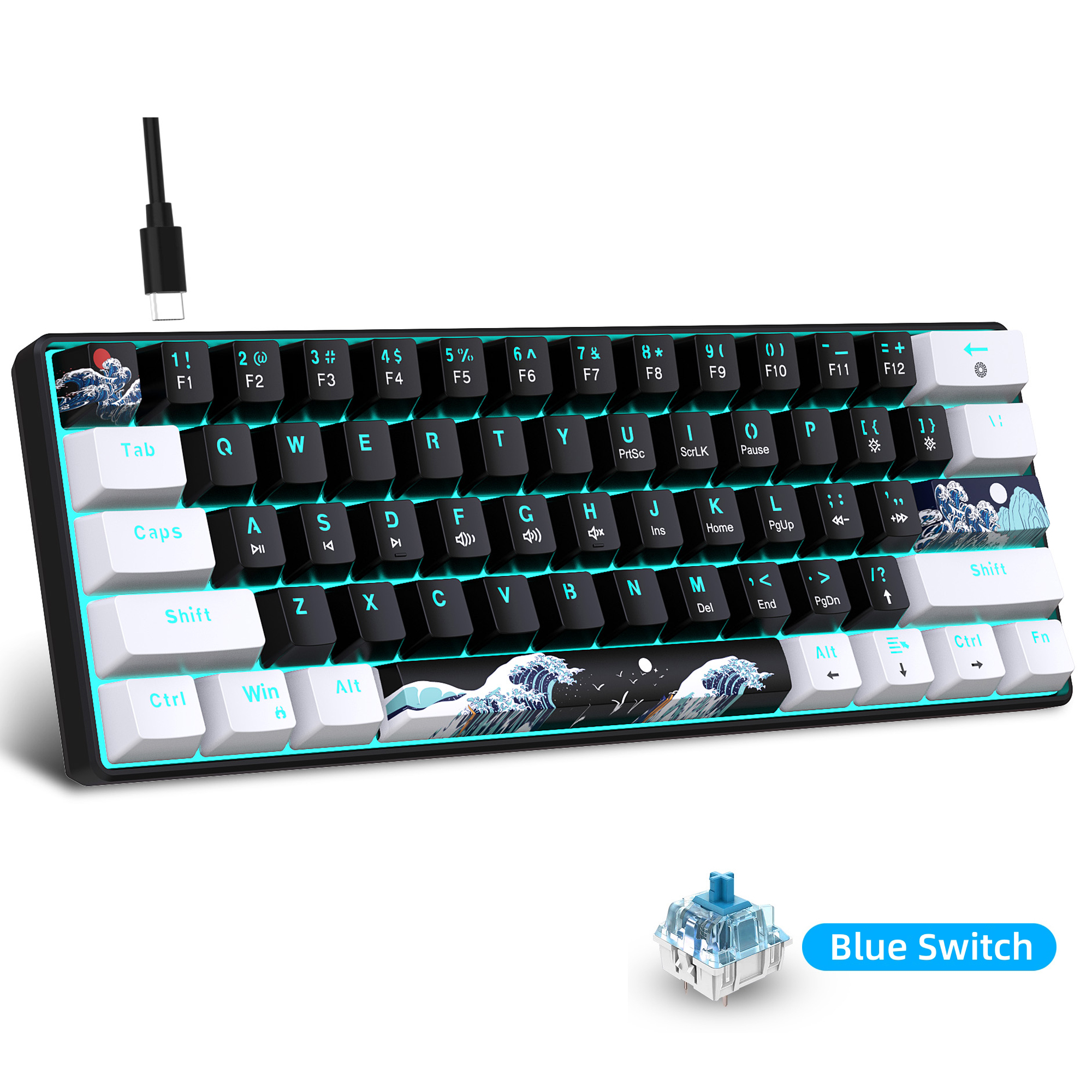 60% Mechanical Keyboard, Gamin - Gaming Keyboard Blue Switches recension och pris