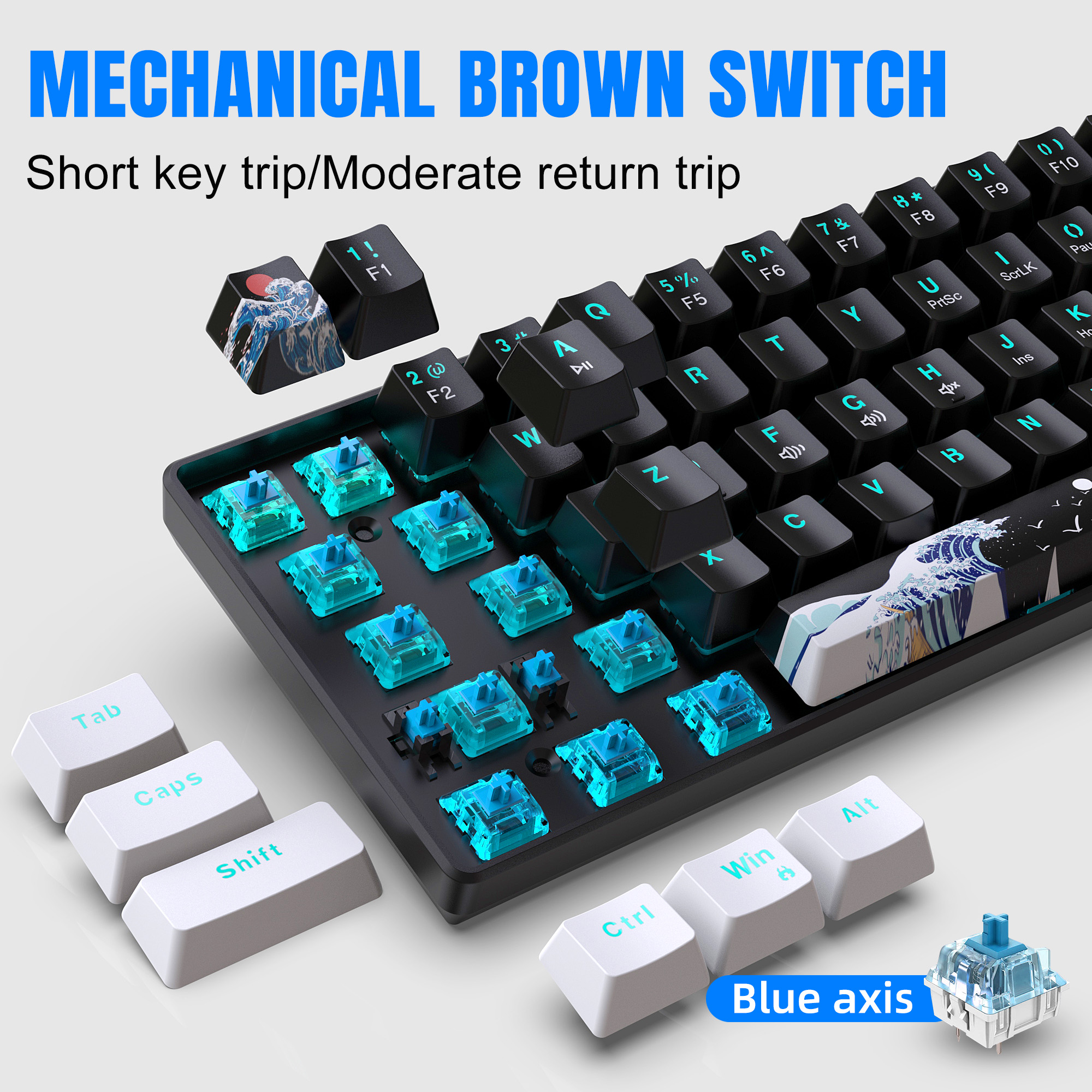 60% Mechanical Keyboard, Gamin - Gaming Keyboard Blue Switches recension och pris