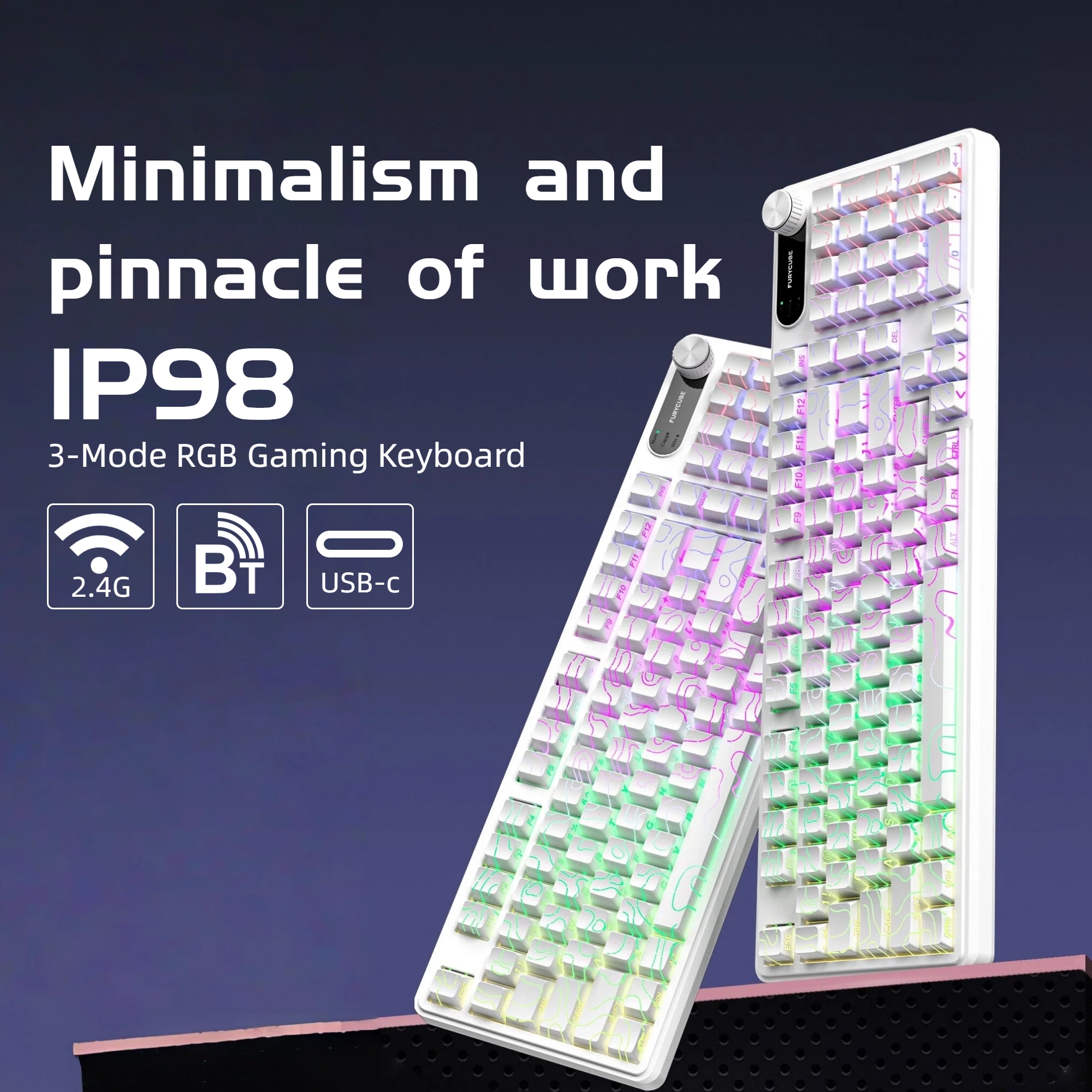 IP98 Tri‑Mode RGB Wireless Key - Gaming Keyboard Ip98 recension och pris