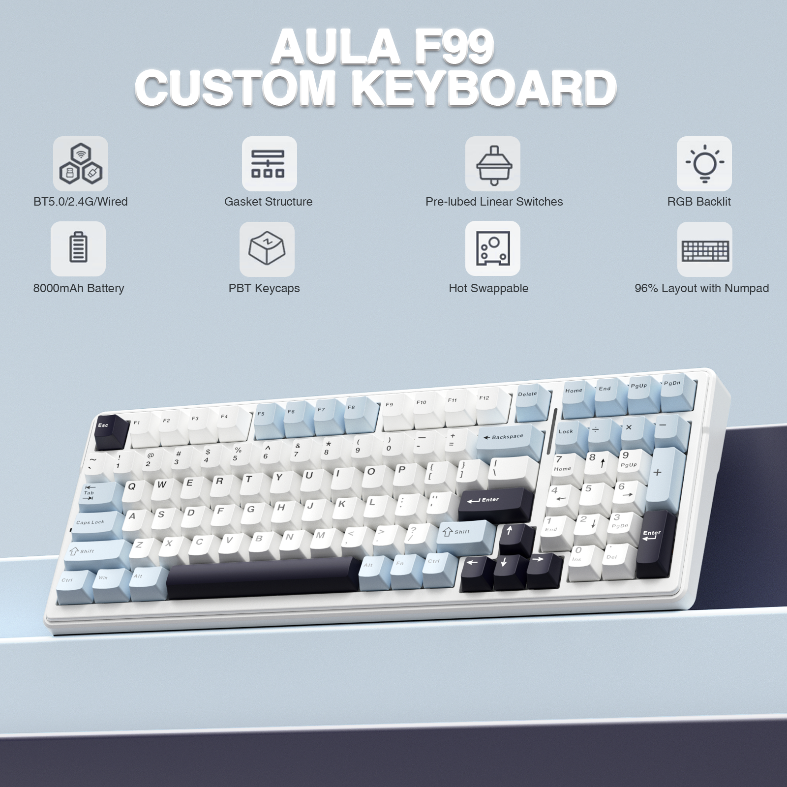 AULA F99 Machanical Keyboard B - Gaming Keyboard Mobile recension och pris