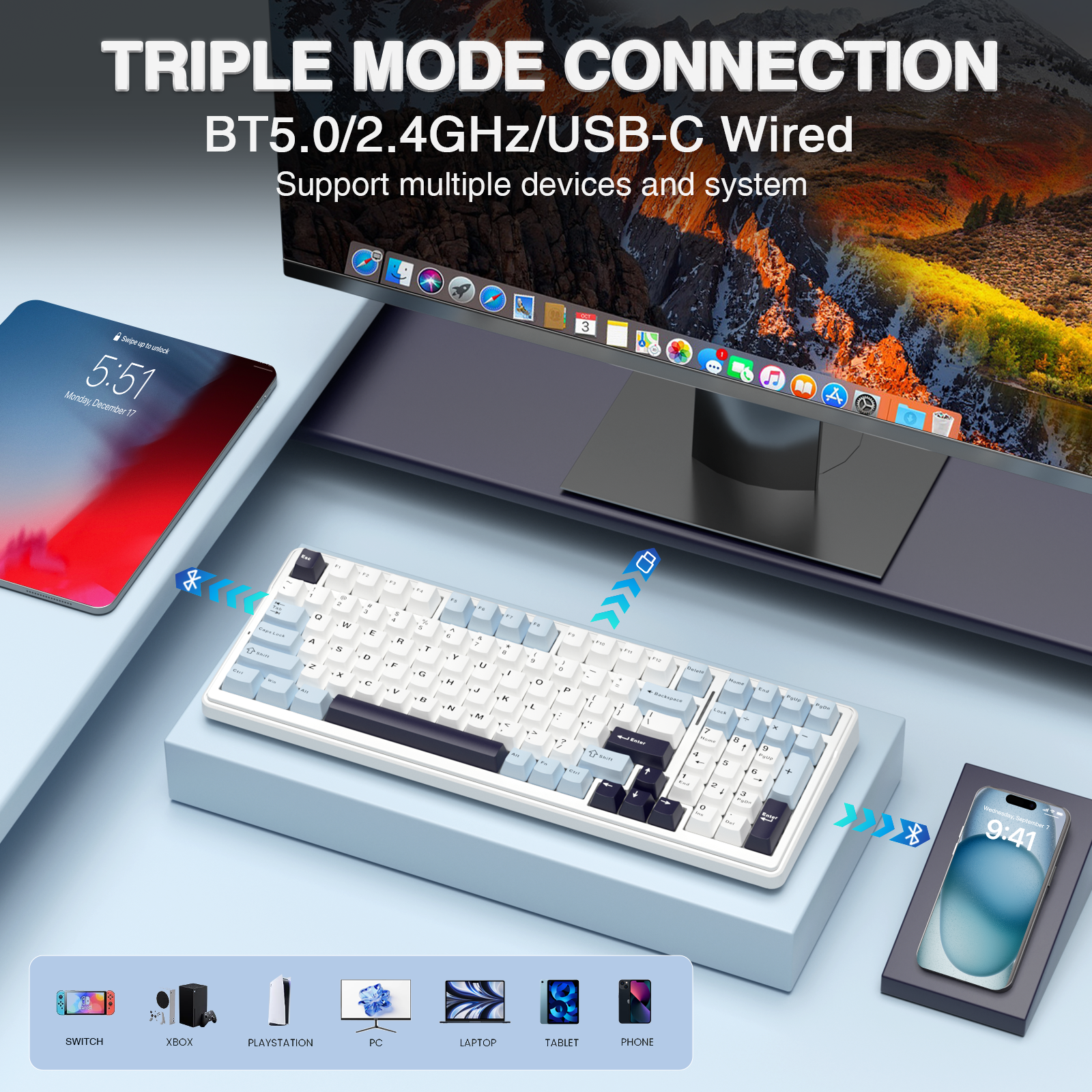 AULA F99 Machanical Keyboard B - Gaming Keyboard Mobile recension och pris