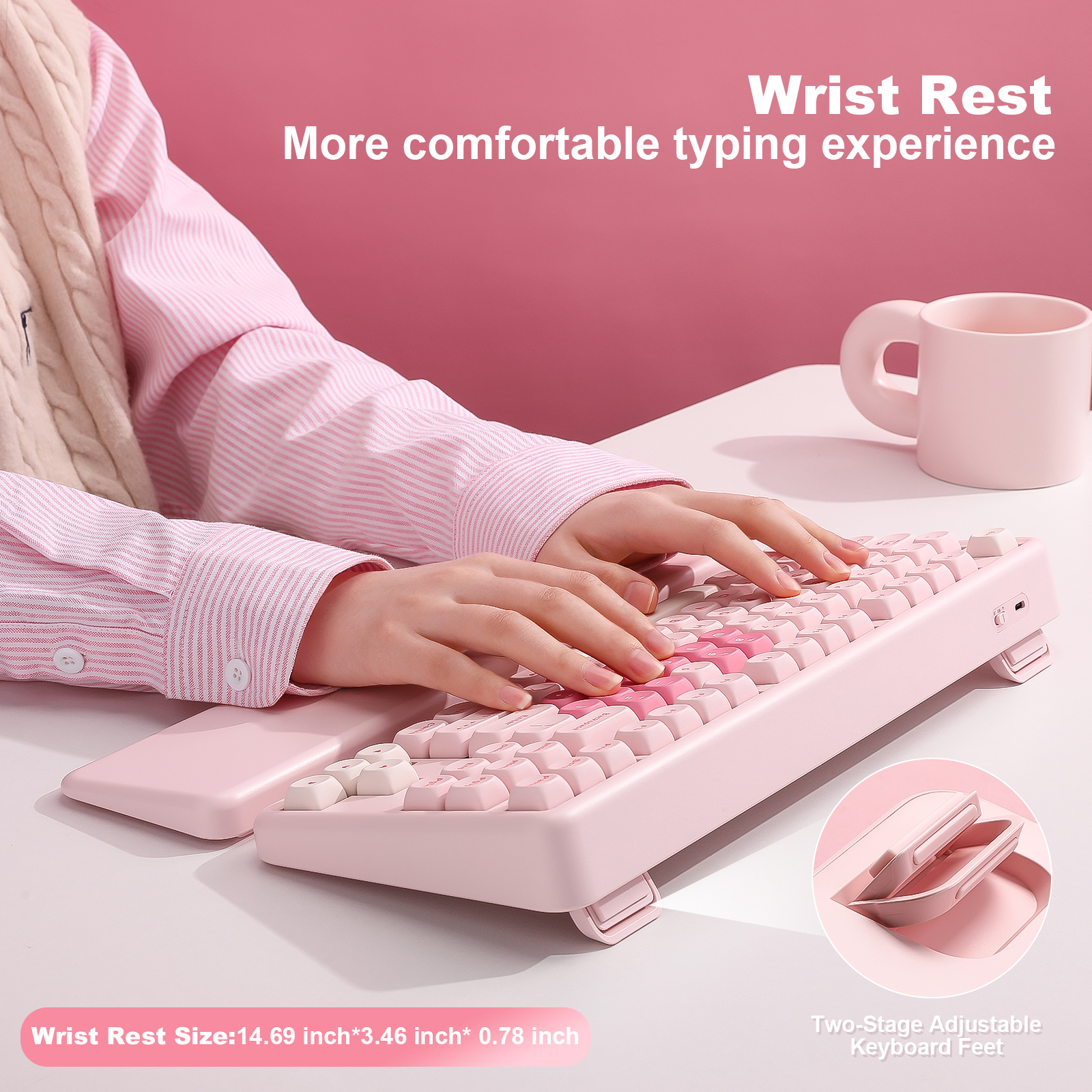 YUNZII B87 Pink Mechanical Gam - Keyboard Gaming Mac recension och pris