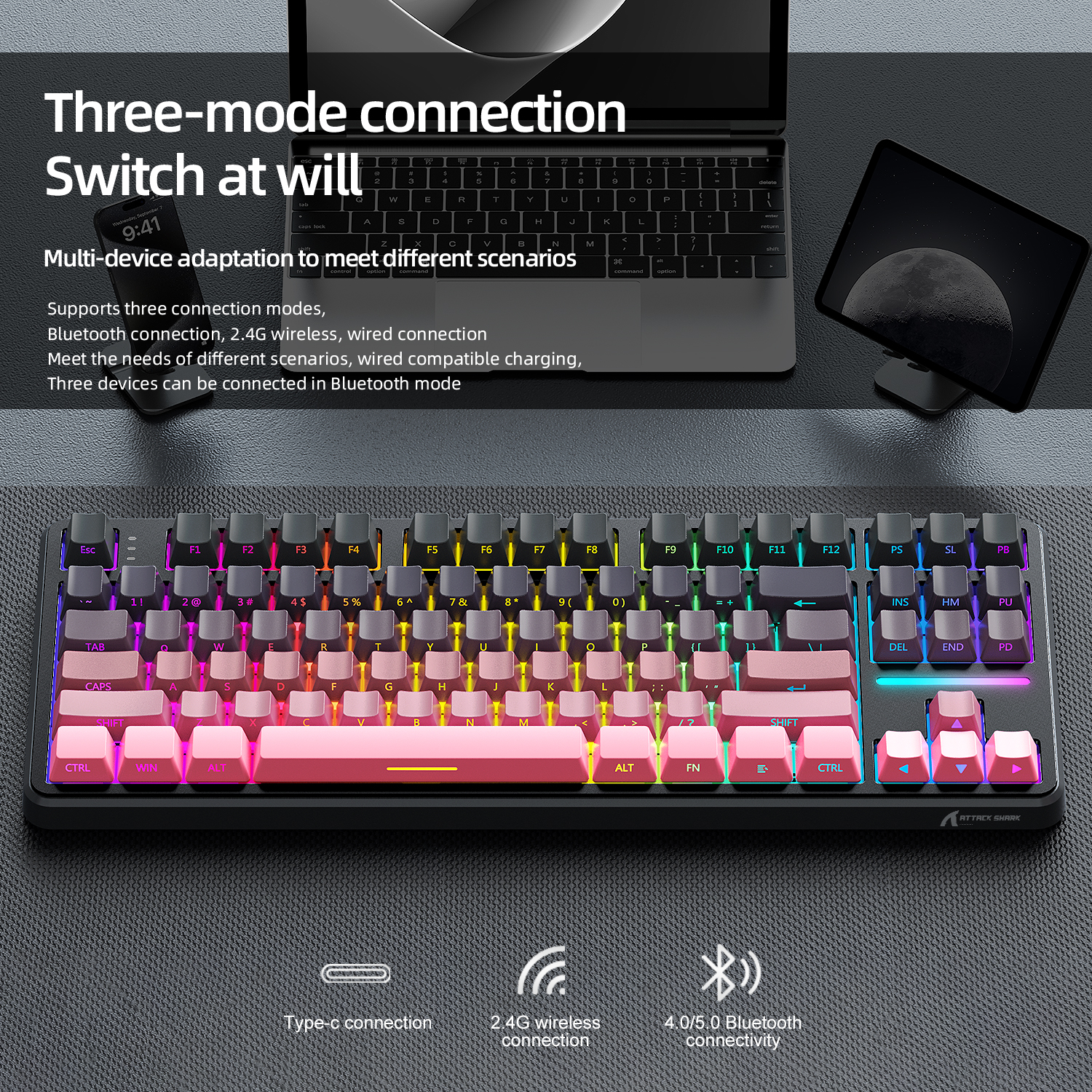 Attack Shark X87 Macro Drive G - Gaming Keyboard Half recension och pris