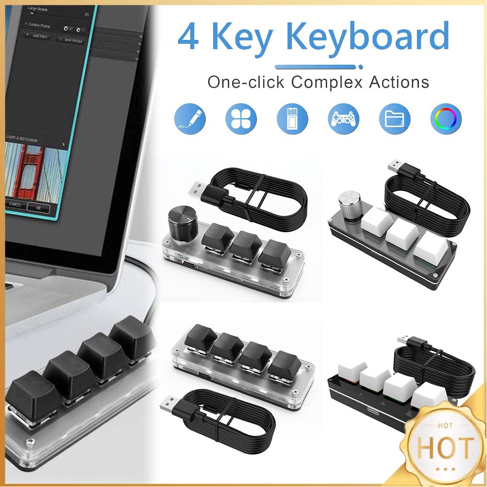 3 Key 1 Knob/4 Key One Handed  - Gaming Keyboard 1 Hand recension och pris