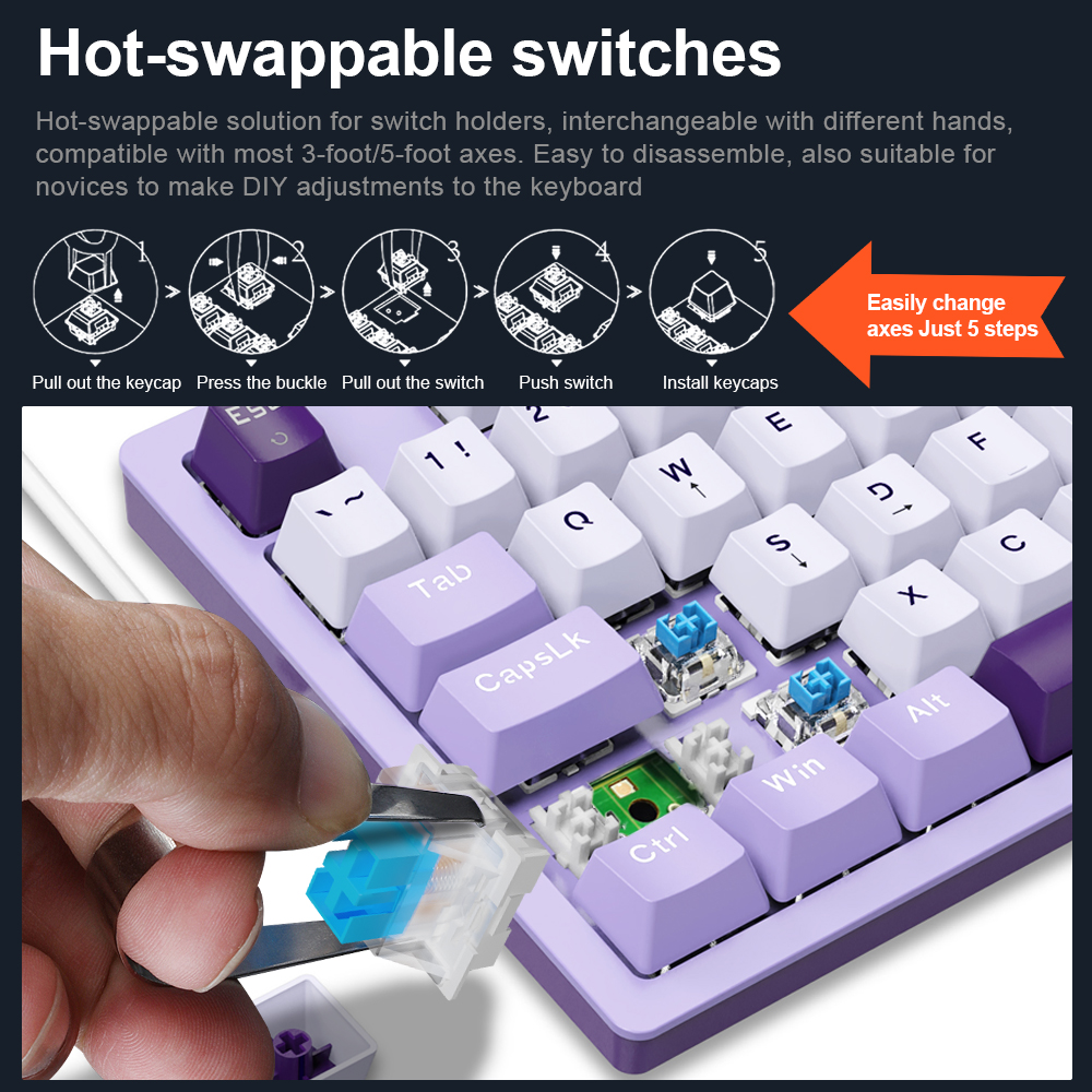 E-YOOSO Z94 USB Mechanical Gam - Gaming Keyboard Blue Switches recension och pris